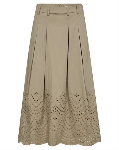 Co' Couture - PoppyCC Pleat Scallop Nederdel - Mushroom